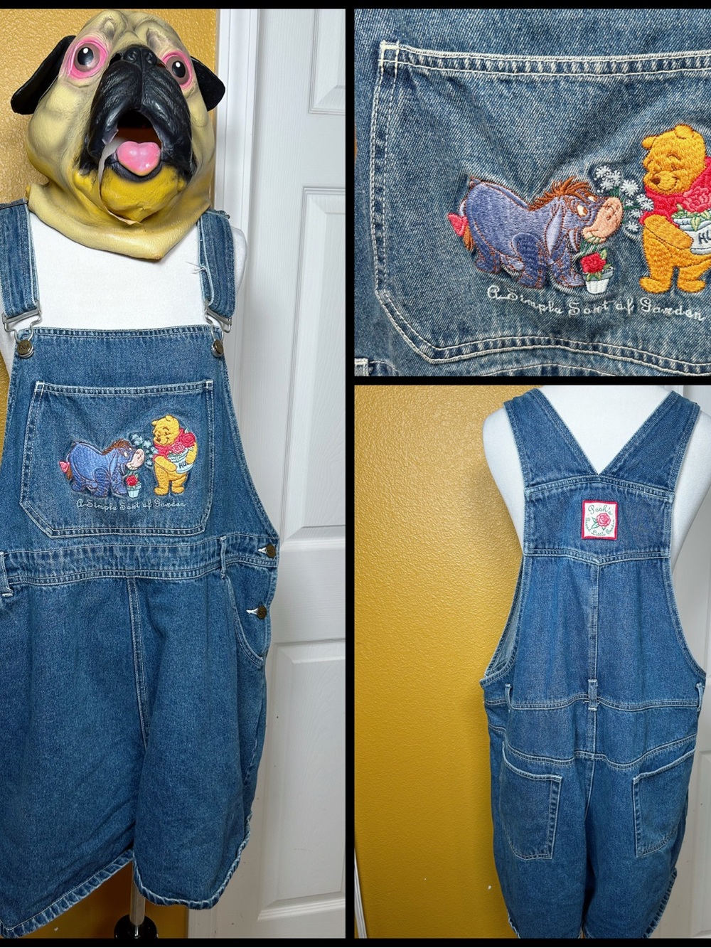 VINTAGE, DISNEY, POOH denim overalls!!